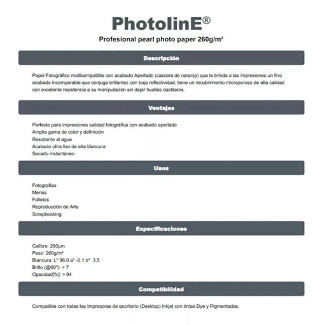 Papel Fotográfico Aperlado Inkjet Kronaline Carta 25 Hojas
