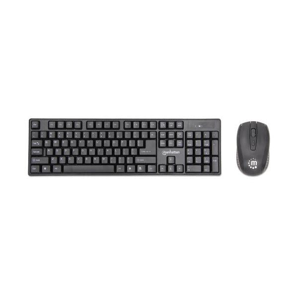 Kit de Teclado y Mouse Manhattan 178990, Inalámbrico, USB, Negro (Español)