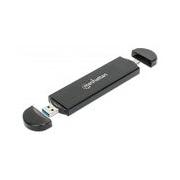 Manhattan Gabinete de SSD M.2, USB-A/USB-C, Negro