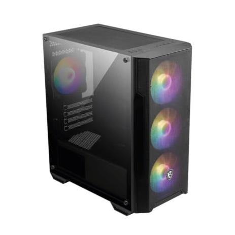 Gabinete MSI MAG FORGE M100A Midi-Tower Micro-ATX/Mini-ITX USB 2.0/3.0 sin Fuente 4 Ventiladores Instalados Negro