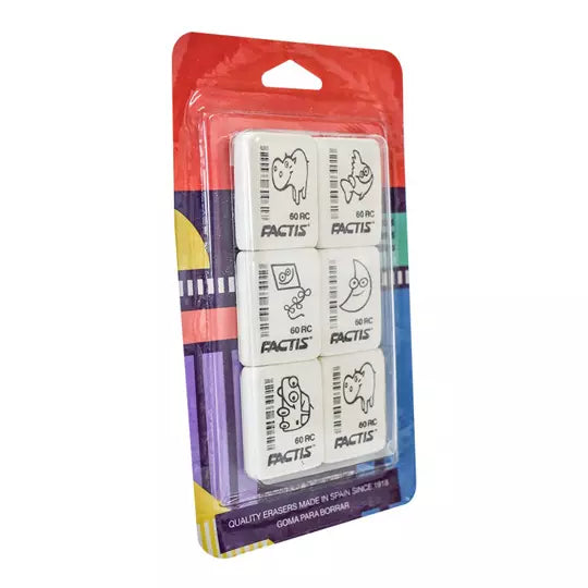 Goma Factis S60 forma rectangular tamañopequeño blíster 6 piezas