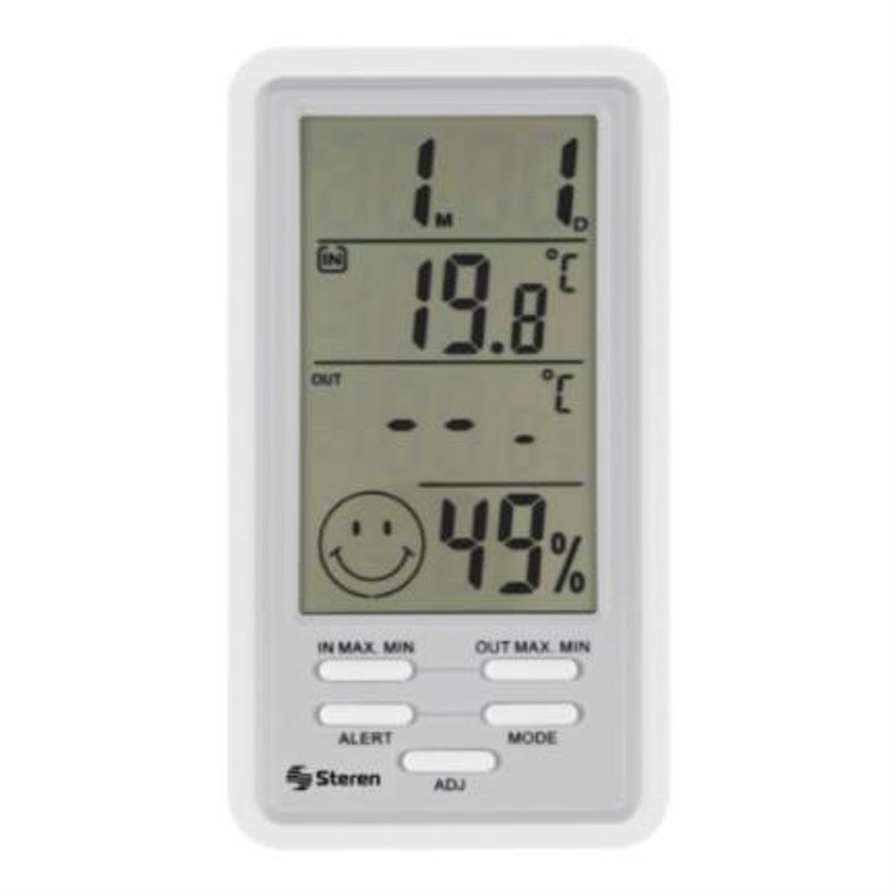 Termometro Digital Steren TER-150 LCD Inalámbrico Infrarrojo Sensor de Humedad Blanco