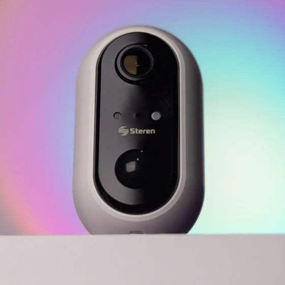 Cámara de seguridad Wi-Fi* 2 Mpx fija con batería recargable, compatible con asistentes de voz