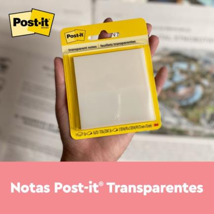 Notas Adhesivas 3M Post It Cuadrado (2.8x2.8") Transparente Blanco 36 Hoja(s) Blister