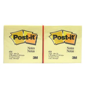 Notas 3M Post-It 654 3X3 Amarillo 100Hjs C/12