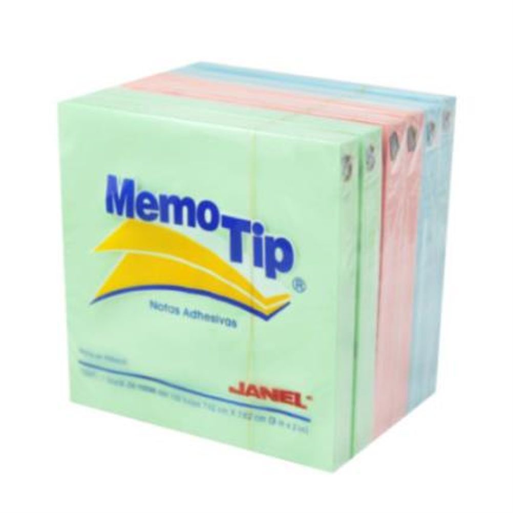 Notas Adhesivas Janel (3x3" ) Cuadrado Papel Colores Pastel Variados 100 Hoja(s) 6 Pieza(s)