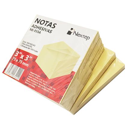 Notas Adhesivas Nextep NE-055A (3x3") Cuadrado Papel Color Amarillo 5 Pieza(s) con 400 Hoja(s)