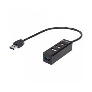 Manhattan Hub USB A 3.0 de 4 Puertos, 5000 Mbit/s, Negro