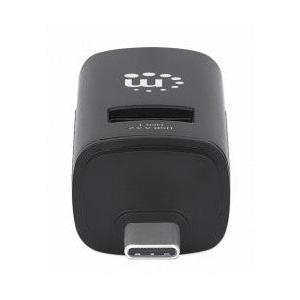 Manhattan Hub USB-C Macho, 1x USB-A 3.0, 2x USB-A 2.0, 5 Gbit/s, Negro