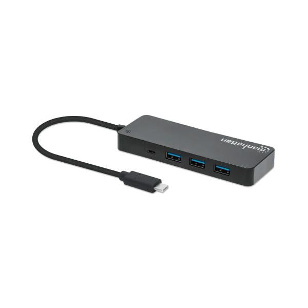 Manhattan Hub USB-C Macho, 7x USB-A 3.2, 1x USB Micro-B, 5 Gbit/s, Negro