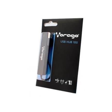 Vorago Hub USB 2.0 - 4x USB 2.0 Hembra, 480 Mbit/s, Negro