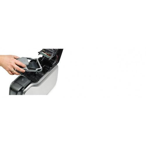 Impresora de Credenciales Zebra ZC300 Color Sublimación/Transferencia Térmica 300 x 300 DPI Inalámbrica/Alámbrica Wifi /USB 2.0 Negro, Plata Incluye 200 Tarjetas PVC