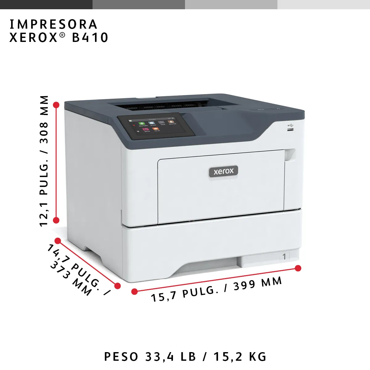 Xerox B410DN Blanco y Negro Laser Impresora