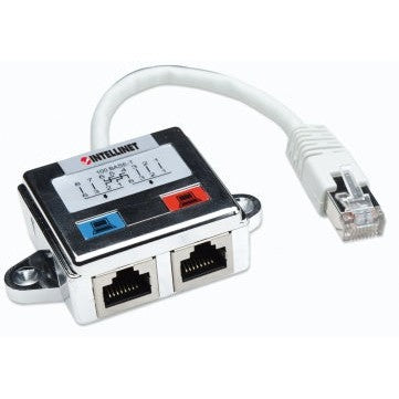 Intellinet Adaptador RJ-45 Macho - 2x RJ-45 Hembra, Plata