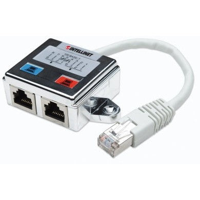 Intellinet Adaptador RJ-45 Macho - 2x RJ-45 Hembra, Plata