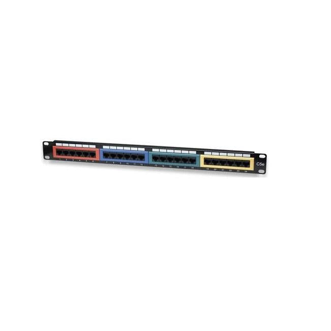 Intellinet Panel de Parcheo Cat5e, 24 Puertos RJ-45, 1U, Negro