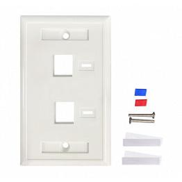 Intellinet Tapa de Pared, 2 Puertos, Blanco