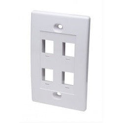 Intellinet Tapa para Caja (Faceplate) 163316, Montaje al Ras, 4 Salidas, Blanco