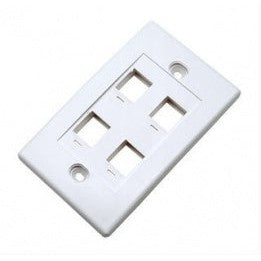 Intellinet Tapa para Caja (Faceplate) 163316, Montaje al Ras, 4 Salidas, Blanco