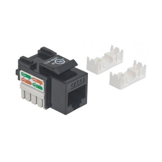 Intellinet 210720 Jack Categoría 6 de Impacto, RJ-45, Negro