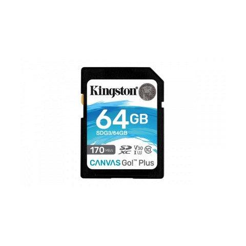 Memoria Flash Kingston Canvas Go! Plus, 64GB SDXC UHS-I Clase 10