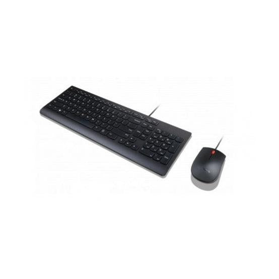 Kit de Teclado y Mouse Lenovo Essential, Alámbrico, USB, Negro (Español)