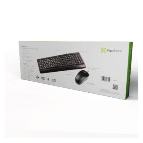 Kit de Teclado y Mouse Klip Xtreme DeskMate, Alámbrico, USB, Negro (Español)