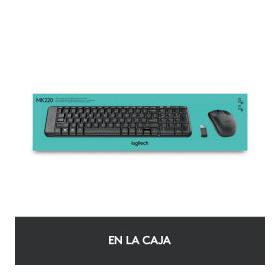 Kit de Teclado y Mouse Logitech MK220, Inalámbrico, USB, Negro (Español)