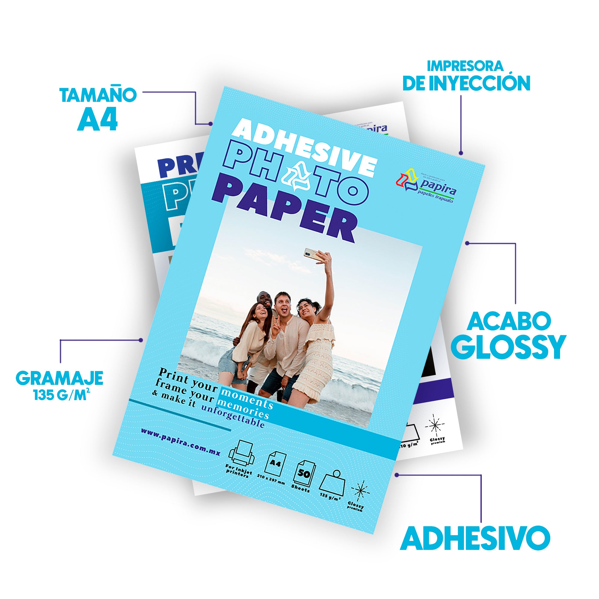 Kit Papel Fotográfico Y Fotográfico Adhesivo Papira 100 Hjs