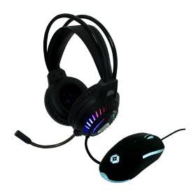 Kit Gamer de Audífonos y Mouse Vortred Raito, Alámbrico, 3.5mm, USB, Negro