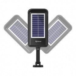 Lámpara LED Steren LAM-081 2W Sensor de Movimiento con Panel Solar Batería Recargable Negro