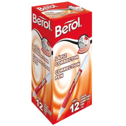 Berol Lápiz Corrector a Base de Agua 7ml, 12 Piezas