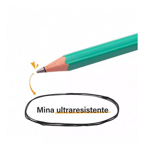 Lápiz Grafito Bic Evolution Hb No. 2 Hexagonal 12 Piezas