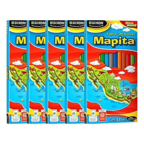 Lápices De Colores Mapita Dixon Largos Caja Con 12 Colores