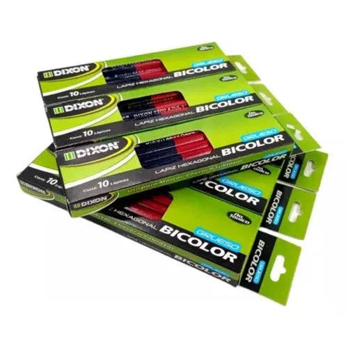 Lápiz Hexagonal Bicolor Grueso Dixon 6 Cajas Con 10 Pzs C/u