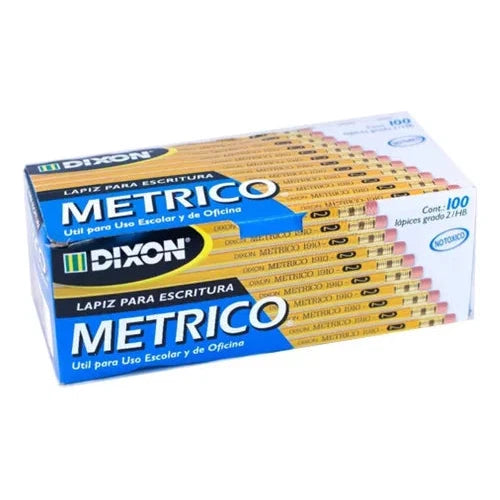 Lápices De Grafito Dixon Metrico No. 2 Hexagonal 100 Piezas