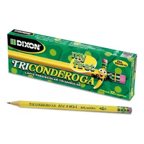 Lapiz DIXON ticonderoga my first 2 triangular madera caja c/12 lapices