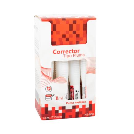 Lápiz Corrector Nextep NE-068 - 8ml (12 Piezas) - Ideal para Oficina y Estudio