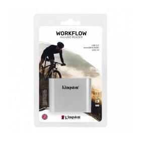 Kingston Lector de Memoria Workflow, MicroSD, USB 3.0, Negro/Plata, para Workflow Station