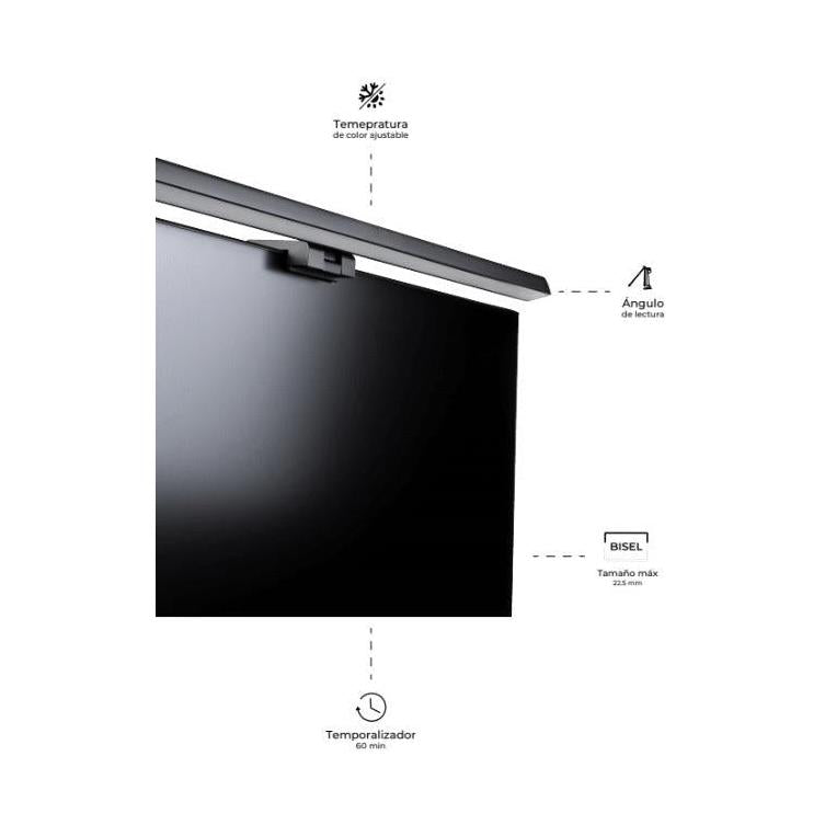 Acteck Barra Luz Led para Monitor Luminate Top BL465, 3 Colores, USB, Negro
