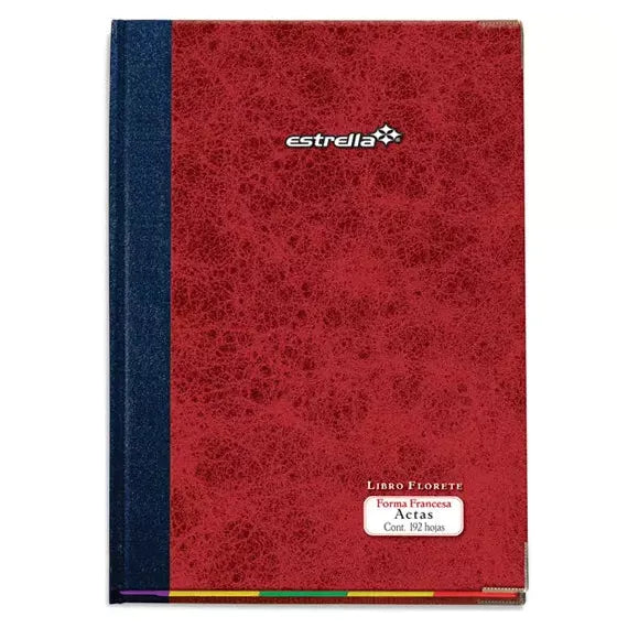 Estrella Libro Florete Actas Forma Francesa, 192 Hojas