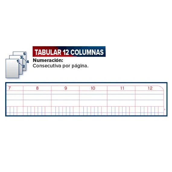 Estrella Libro Florete Tabular de 12 Columnas, 96 Hojas