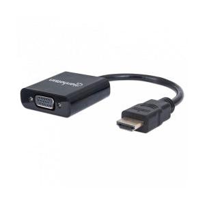 Manhattan Adaptador HDMI Macho - VGA Hembra, 22cm, Negro