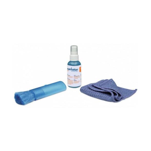 Manhattan Kit de Limpieza para PC y Pantalla - incluye Solución de Limpieza, Brocha, Paño de Microfibra y Bolsa para Guardar