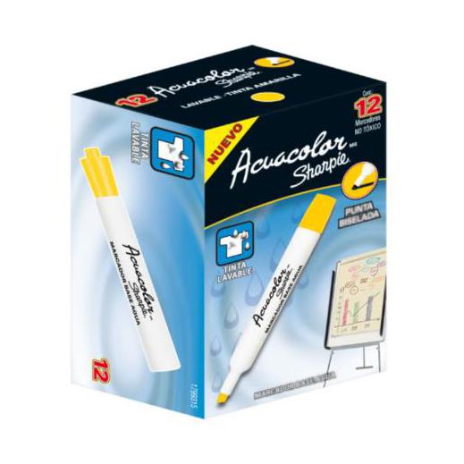 Berol Set Marcador a Base de Agua Acuacolor, 12 Piezas, Amarillo Limón