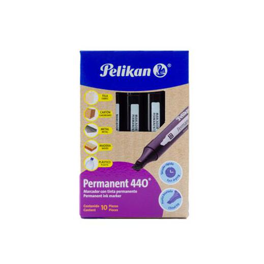 Pelikan Marcador Permanente 440, Negro, 10 Piezas
