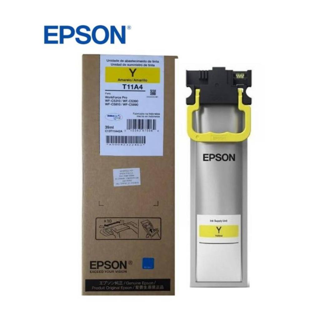 Cartucho de Tinta Epson workforce t11a220 al color amarillo rendimiento 5000 paginas compatible con wf c5310 c5390