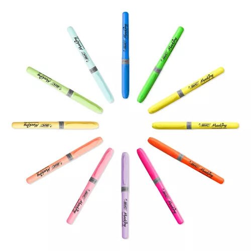 Marcatextos Resaltador Bic Marking Pastel Punta Cincel 5 Pzs