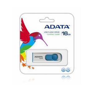 Memoria USB Adata C008, 16GB, USB 2.0, Azul/Blanco