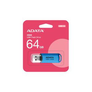 Memoria USB Adata C906, 64GB, USB 2.0, Azul